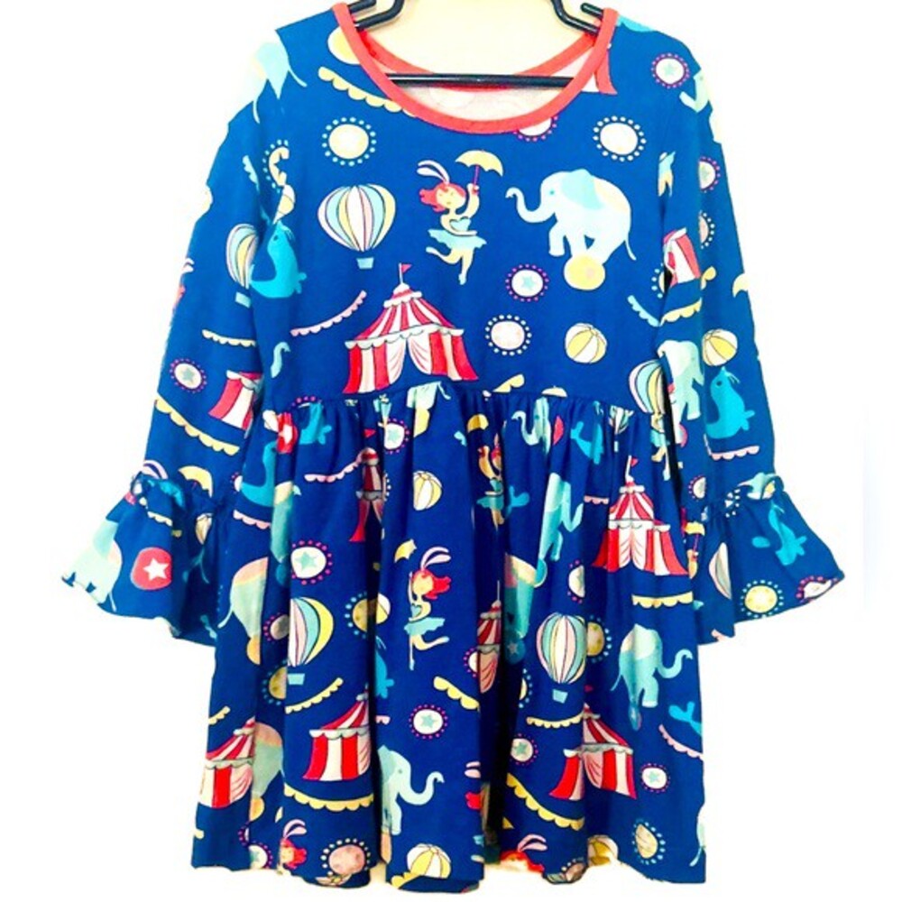 Eleanor Rose Colorful Circus Print Kids Whimsical Fun Dress